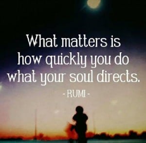 Rumi and the direction from your soul.