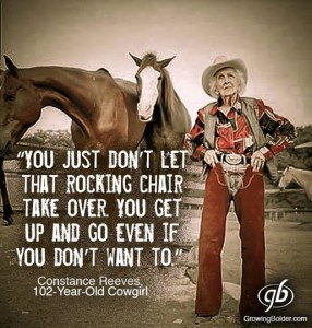 Constance the 102 year old Cowgirl Photograph courtesy of Growing Bolder