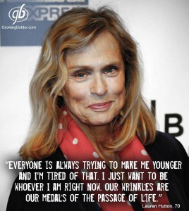 Lauren Hutton - Stop trying to make me younger. Photograph courtesy of Growing Bolder