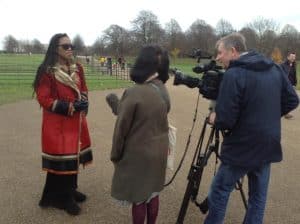 Marilyn Devonish being interviewed by ITV at Kensington Palace