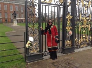 Marilyn Devonish at Kensington Palace for the Royal Engagement